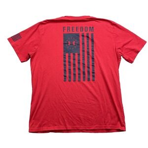 Under‎ Armour HeatGear T-Shirt Men's XL USA American Flag Patriotic Gym Training